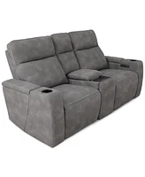 Greymel 74" Zero Gravity Fabric Loveseat with Console and Power Headrests, Created for Macy's