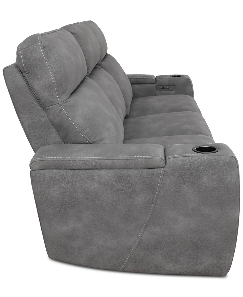 Greymel 84" Zero Gravity Fabric Sofa with Power Headrests, Created for Macy's