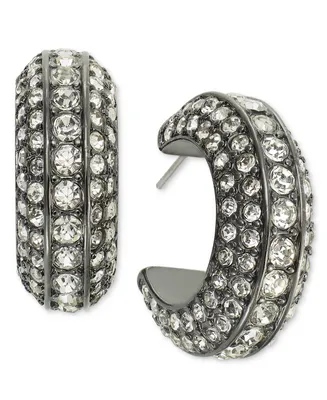 I.n.c. International Concepts Small Pave C-Hoop Earrings, 1.02", Created for Macy's