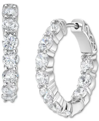 Diamond In & Out Small Hoop Earrings (5 ct. t.w.) in 14k White Gold
