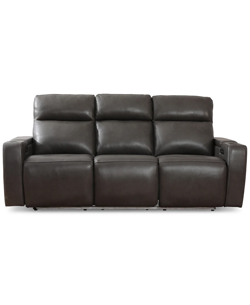 Greymel 84" Zero Gravity Leather Sofa with Power Headrests, Created for Macy's