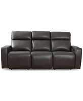 Greymel 84" Zero Gravity Leather Sofa with Power Headrests, Created for Macy's