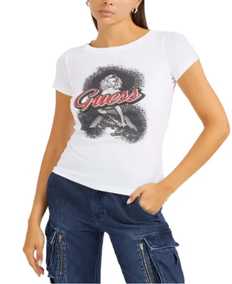 Guess Women's Cotton Logo-Graphic Short-Sleeve T-Shirt