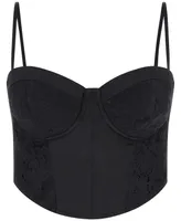 Guess Women's Kessa Lace-Trim Sweetheart Bustier Top