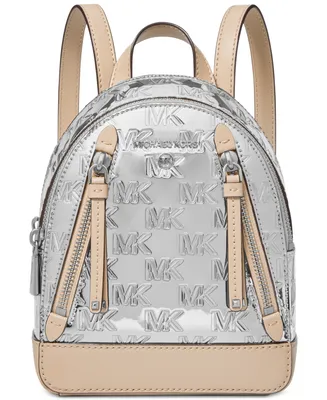 Michael Michael Kors Brooklyn Logo Embossed Patent Extra Small Convertible Crossbody Backpack