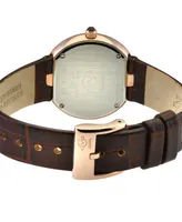 GV2 by Gevril Women's Arezzo Brown Leather Watch 33mm