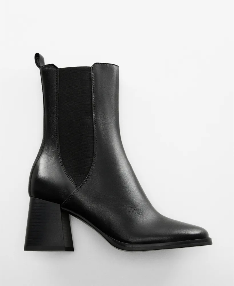 Mango Women's Heel Leather Ankle Boots