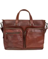 Mancini Men's Buffalo Single Compartment Briefcase for 14" Laptop