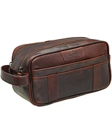 Mancini Men's Buffalo Dual Top Zipper Toiletry Bag