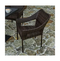 Eldon Weather Resistant Indoor/Outdoor Stacking Patio Dining Chair With Steel Frame And Pe Rattan