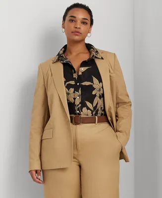Lauren Ralph Lauren Plus Size One-Button Blazer