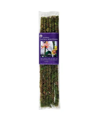 SuperMoss Preserved Moss Plant Support Stakes, 18 Inches, Pack of 6