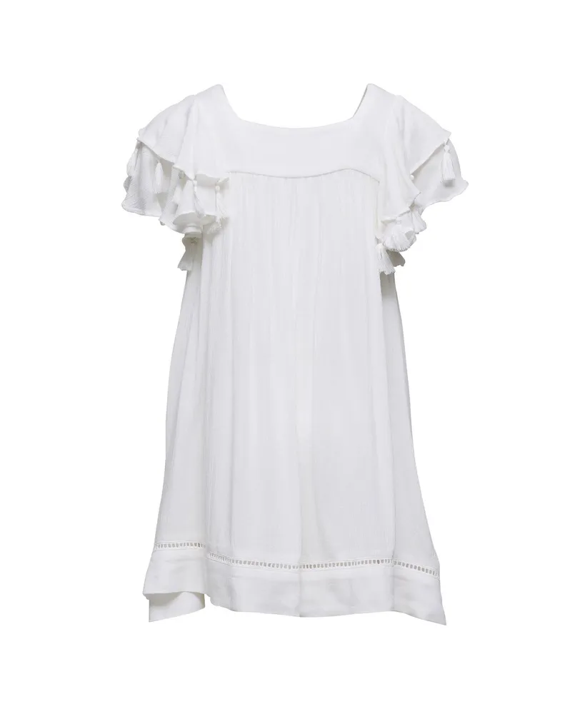 Toddler, Child Girl White Tassel Time Beach Dress