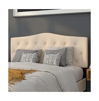 Arched Queen Button Tufted Upholstered Headboard