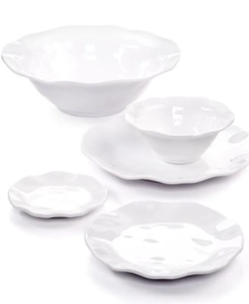 Q Squared Ruffle Round White Melamine Collection