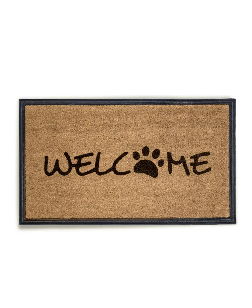 Welcome Doormat with Dog Paws