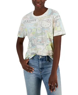 Love Tribe Juniors' Hello Kitty Allover Print T-Shirt