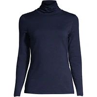 Lands' End Women's Lightweight Fitted Long Sleeve Turtleneck Top