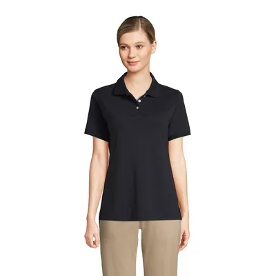 Lands' End Women's School Uniform Short Sleeve Interlock Polo Shirt