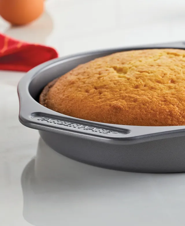 Farberware GoldenBake Bakeware Nonstick Round Cake Pan Set, 2-Piece, Gray