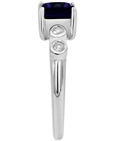 Iolite (1-1/2 ct. t.w.) & White Zircon (1/6 ct. t.w.) in Sterling Silver