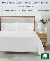 Luxury Bed Sheets Set - 800 Thread Count 100% Cotton Sheets, Deep Pocket, Soft, Cool & Breathable