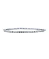 Classic Fashion Bridal Aaa Cubic Zirconia Princess Cut Cz Eternity Tennis Stackable Bangle Bracelet For Women 7-7.5 Inch