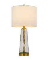 26" Height Metal and Glass Table Lamp Set