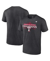 Men's Fanatics Heather Charcoal Texas Rangers 2023 American League Champions Locker Room T-shirt