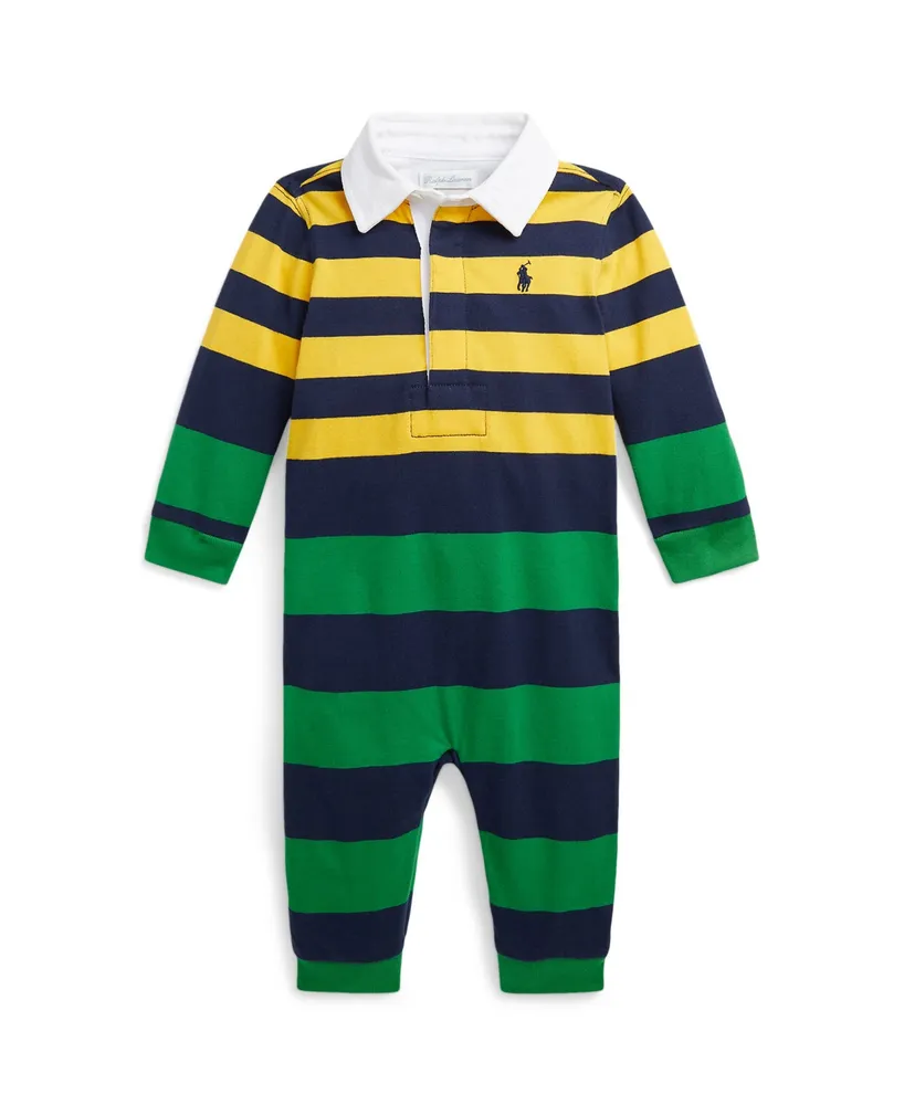 Polo Ralph Lauren Baby Boys Striped Cotton Jersey Rugby Coverall