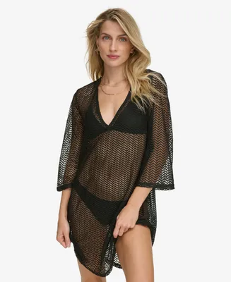 Calvin Klein Women's Zig-Zag Mesh Tunic Cover-Up