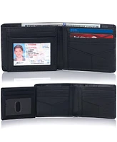 Alpine Swiss Rfid Mens Wallet Deluxe Capacity Hybrid Bifold Flipout Id Window