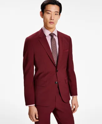 Hugo by Boss Men's Modern-Fit Dark Red Suit Jacket