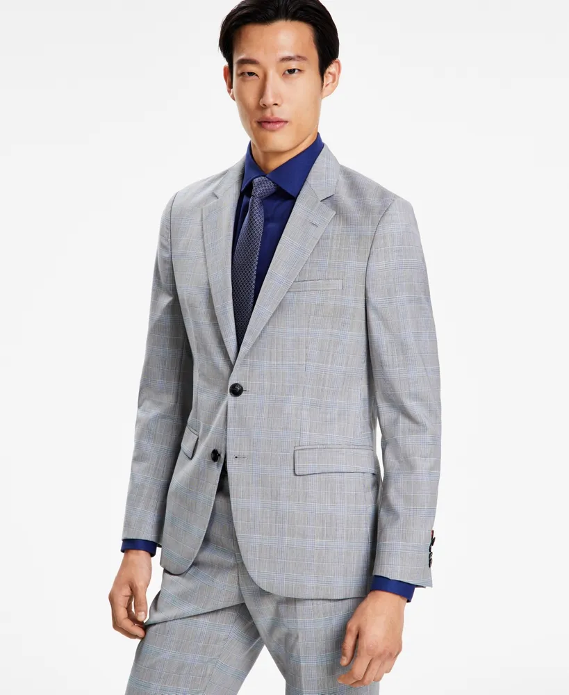 Hugo by Boss Men's Modern-Fit Plaid Wool Suit Jacket