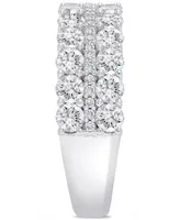 Diamond Three Row Band (2 ct. t.w.) in Platinum