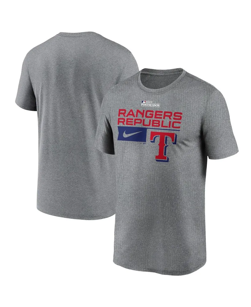 Men's Nike Heather Charcoal Texas Rangers 2023 Postseason Legend Performance T-shirt