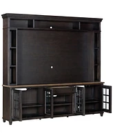 96" Dawnwood 3PC Tv Console Set (96" Console, Hutch and Fireplace)