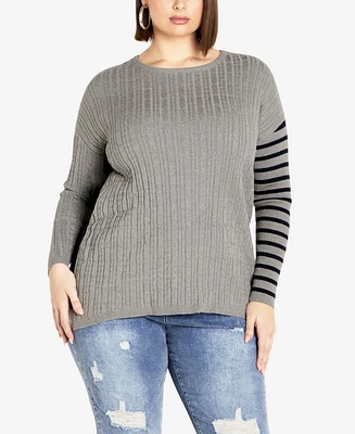 Avenue Plus Size Sandy Round Neck Sweater