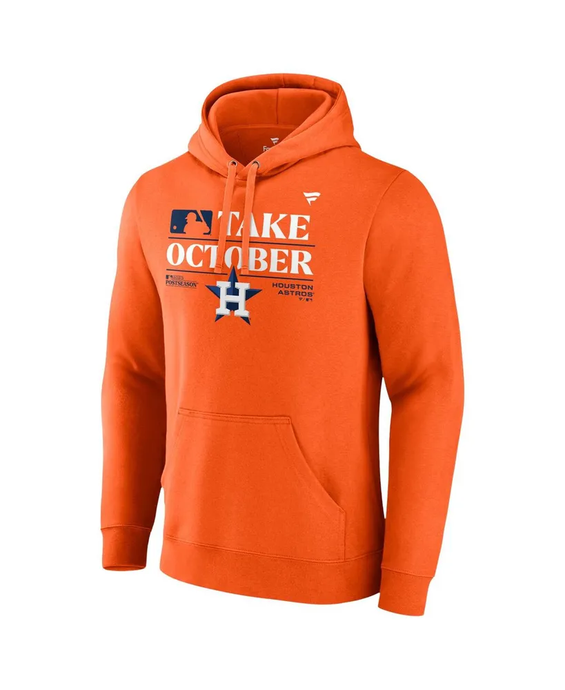 Men's Fanatics Orange Houston Astros 2023 Postseason Locker Room Pullover Hoodie