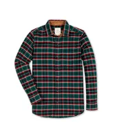 Hope & Henry Men's Organic Flannel Shirt with Suede Detail