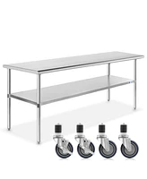 Gridmann x Inch Stainless Steel Table w/ 4 Casters