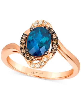 Le Vian Cinnamon Citrine (1-1/8 ct. t.w.) & Diamond (1/8 ct. t.w.) Halo Twist Ring in 14k Gold (Also available in Grape Amethyst, Deep Sea Blue Topaz