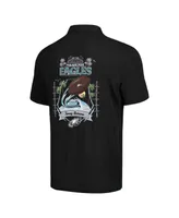 Men's Tommy Bahama Black Philadelphia Eagles Tidal Kickoff Camp Button-Up Shirt