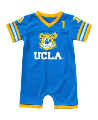Newborn and Infant Boys Girls Colosseum Blue Ucla Bruins Bumpo Football Logo Romper