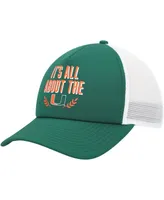 Men's adidas Green Miami Hurricanes Phrase Foam Front Trucker Adjustable Hat