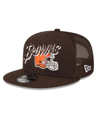 Men's New Era Brown Cleveland Browns Graffiti Script 9FIFTY Snapback Hat