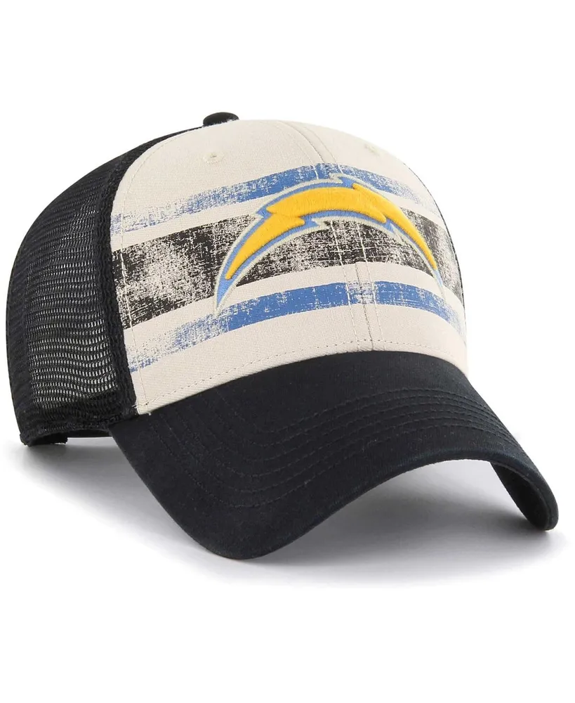 Men's '47 Brand Cream Distressed Los Angeles Chargers Breakout Mvp Trucker Adjustable Hat