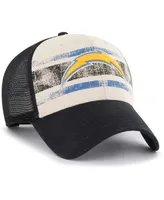 Men's '47 Brand Cream Distressed Los Angeles Chargers Breakout Mvp Trucker Adjustable Hat