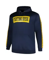 Men's Profile Navy Notre Dame Fighting Irish Big and Tall Fleece Pullover Hoodie