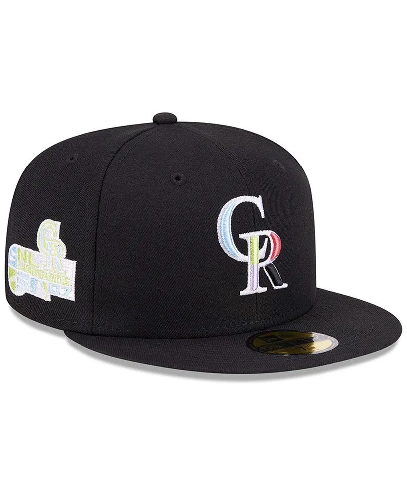 Men's New Era Black Colorado Rockies Multi-Color Pack 59FIFTY Fitted Hat